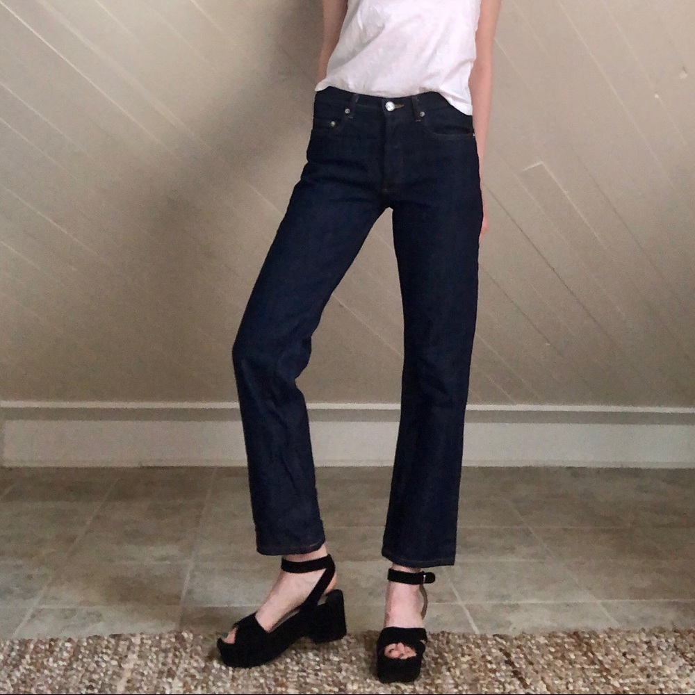 APC dark straight leg jeans